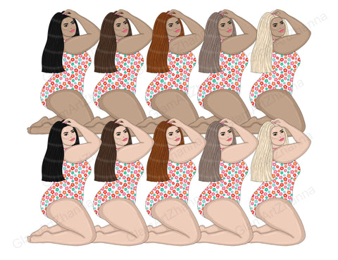 Beach Girl Clipart | Summer Woman Creator SVG GlamArtZhanna 