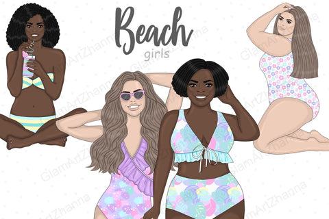 Beach Girl Clipart | Swimwear Woman Graphics SVG GlamArtZhanna 