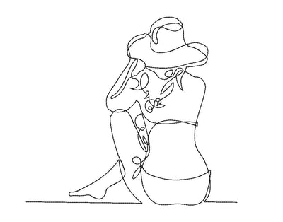 Beach Girl Machine Embroidery Design Embroidery/Applique DESIGNS Canada Embroidery 