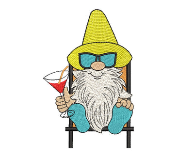Beach gnome embroidery design, 3 sizes. Embroidery/Applique DESIGNS ArtEMByNatalia 