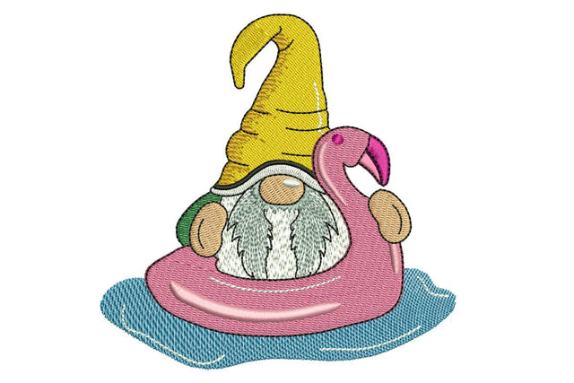 Beach Gnome Embroidery Design, Summer Embroidery Design, Flamingo Embroidery Design Embroidery/Applique DESIGNS NextEmbroidery 