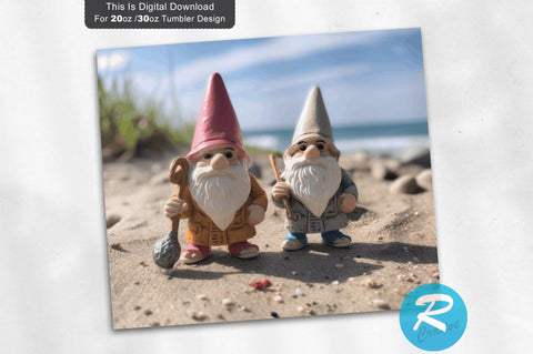 Beach Gnomes 20 Oz / 30 Oz Tumbler PNG Sublimation Regulrcrative 