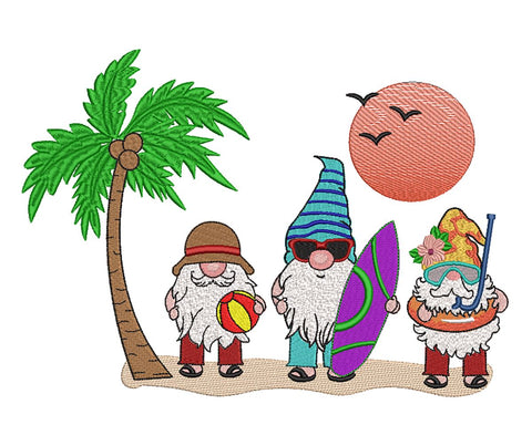 Beach Gnomes Embroidery Design Embroidery/Applique DESIGNS Canada Embroidery 