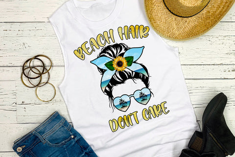 Beach Hair Don't Care Sublimation Design Sublimation Happy Printables Club 