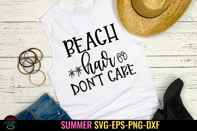 Beach Hair Dont Care SVG I Beach SVG I Summer SVG I Cut File SVG Happy Printables Club 