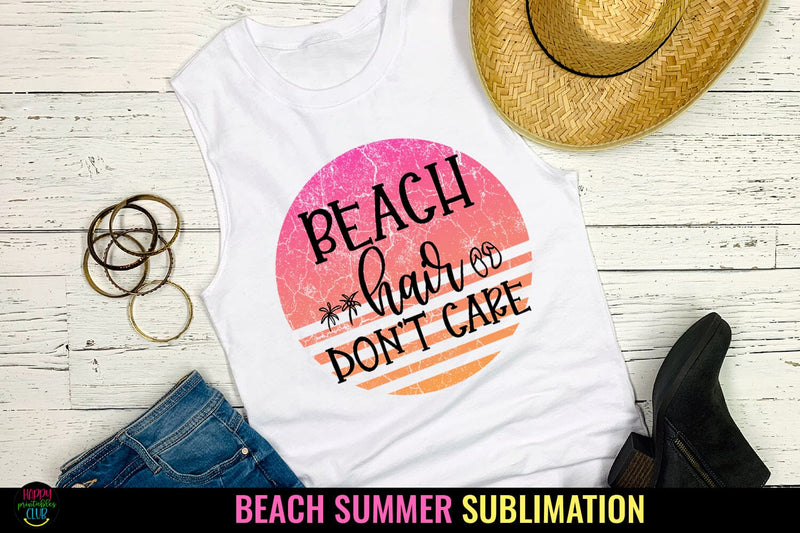 Beach Hair I Summer Sublimation Design I Beach Sublimation Sublimation Happy Printables Club 