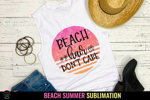 Beach Hair I Summer Sublimation Design I Beach Sublimation Sublimation Happy Printables Club 
