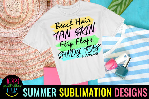 Beach Hair Tank Skin Sublimation Design-Beach Sublimation Sublimation Happy Printables Club 