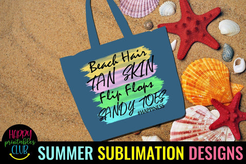 Beach Hair Tank Skin Sublimation Design-Beach Sublimation Sublimation Happy Printables Club 
