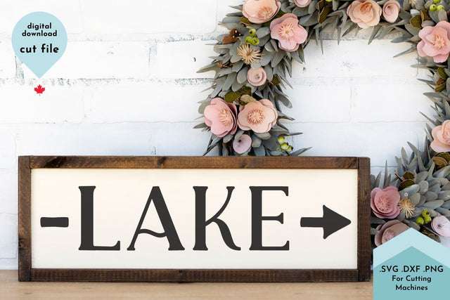 Beach House Decor - Lake with Arrow SVG Cut File SVG Lettershapes 