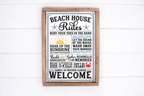 Beach House Rules Rustic Sign SVG Pickled Thistle Creative 