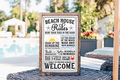 Beach House Rules Rustic Sign SVG Pickled Thistle Creative 