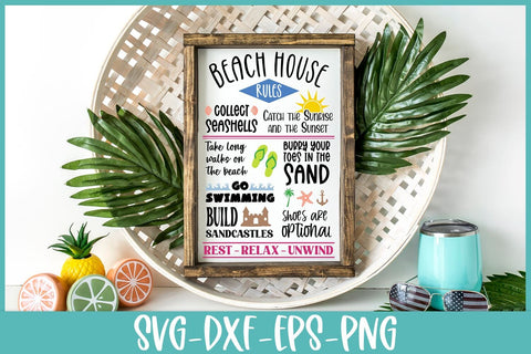 Beach House Rules Sign | Summer SVG SVG Ikonart Design Shop 