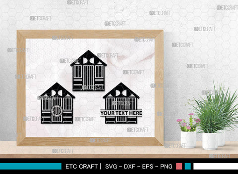 Beach Hut Monogram, Beach Huts Silhouette, Beach Huts SVG, Bamboo House Svg, Wooden House Svg, Home Svg, SB00013 SVG ETC Craft 