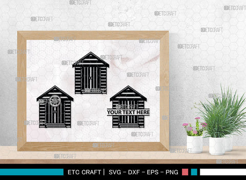 Beach Hut Monogram, Beach Huts Silhouette, Beach Huts SVG, Bamboo House Svg, Wooden House Svg, Home Svg, SB00013 SVG ETC Craft 