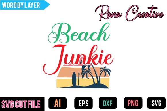 Beach Junkie SVG Cut File SVG BlackCatsMedia 