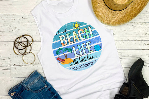 Beach Life is the Best Life Sublimation Design Sublimation Happy Printables Club 