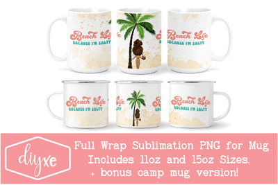 Beach Life | Summer Mug Png Sublimation DIYxe Designs 