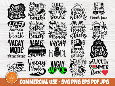 Beach Life SVG Bundle, Beach Quotes, Summer Shirts SVG TonisArtStudio 