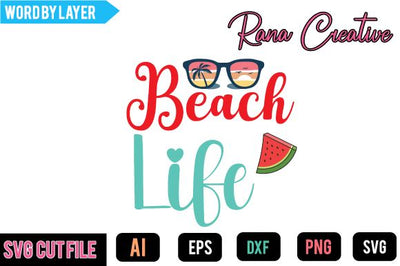 beach Life SVG Cut File SVG BlackCatsMedia 