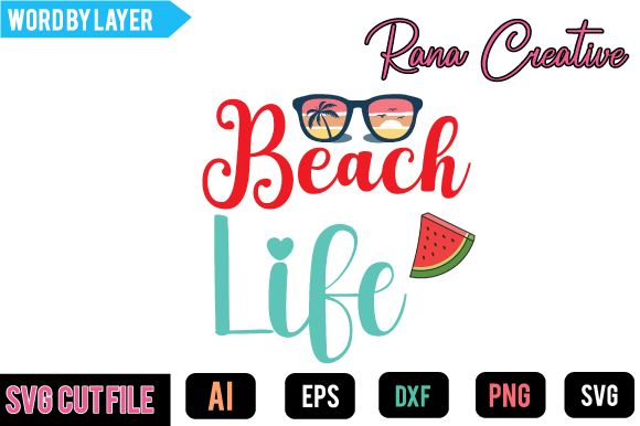 beach Life SVG Cut File SVG BlackCatsMedia 