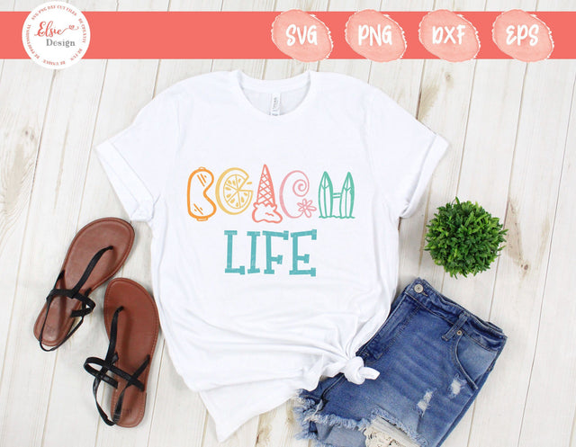 Beach Life - SVG, PNG, DXF, EPS SVG Elsie Loves Design 