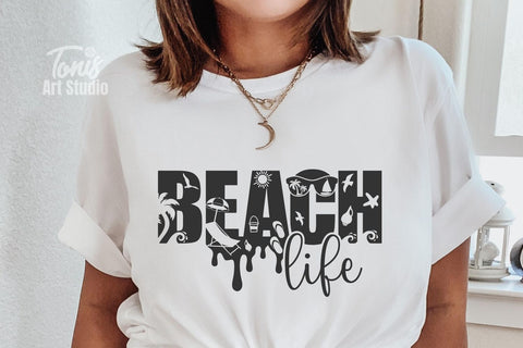 Beach Life SVG PNG DXF | Summer Svg | Beach Svg | Digital Download | Summer Shirt Svg | Summer Clipart | Cricut Cut File | Silhouette Svg SVG TonisArtStudio 