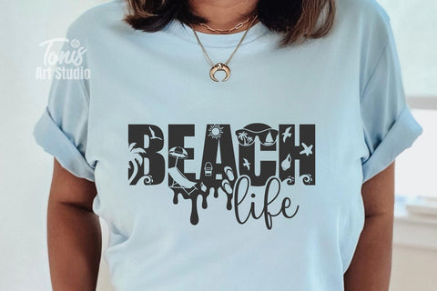 Beach Life SVG PNG DXF | Summer Svg | Beach Svg | Digital Download | Summer Shirt Svg | Summer Clipart | Cricut Cut File | Silhouette Svg SVG TonisArtStudio 