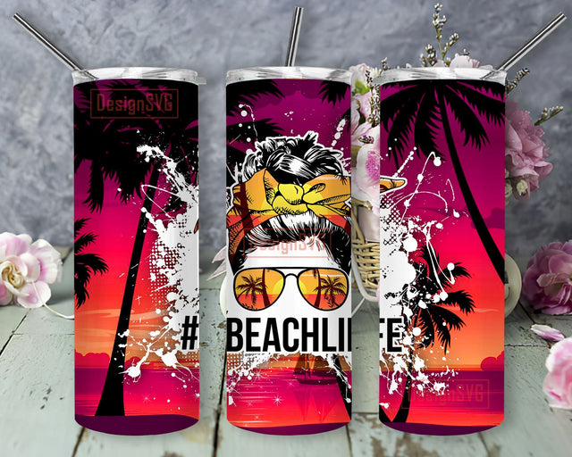 Beach Life Tumbler, 20oz Skinny Tumbler Sublimation Designs Tumbler for Straight and Tapered PNG File Digital Download, Sublimation Design Tumbler Sublimation DesignSVG 