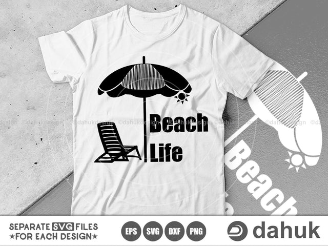 Beach Life with Chair svg, Beach Life svg, Beach SVG, Beach Chair svg, Cut file, for silhouette, svg, eps, dxf, clipart, cricut design space SVG dahukdesign 