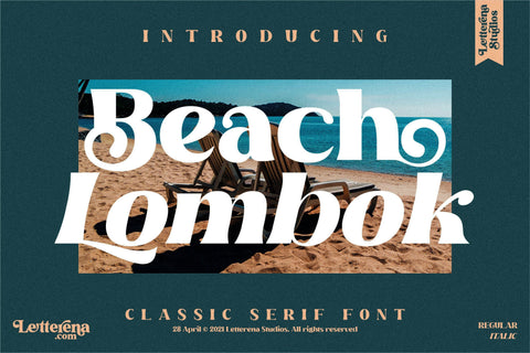 Beach Lombok Font Letterena Studios 