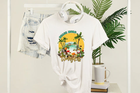 Beach More Worry Less PNG Sublimation Design Sublimation CraftLabSVG 