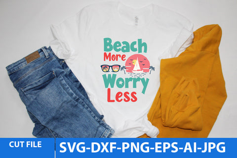 beach More Worry Less SVG Design SVG BlackCatsMedia 