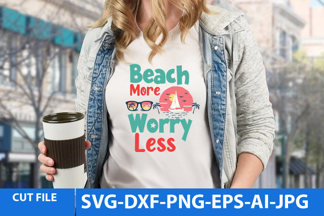 beach More Worry Less SVG Design SVG BlackCatsMedia 