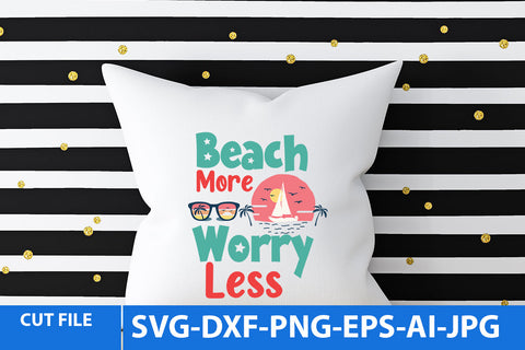 beach More Worry Less SVG Design SVG BlackCatsMedia 