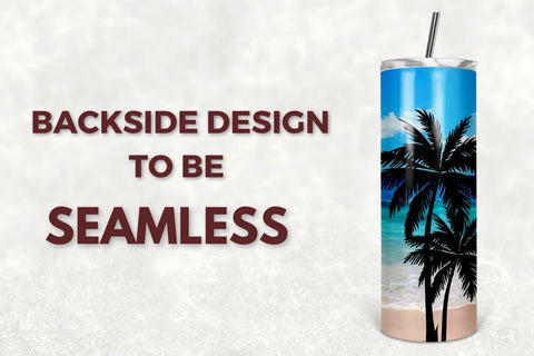 Beach Please 20oz Skinny Tumbler Beach Summer Ocean PNG Seamless Tumbler Sublimation Design Straight/Warped PNG Digital Download Sublimation TumblersByPhill 