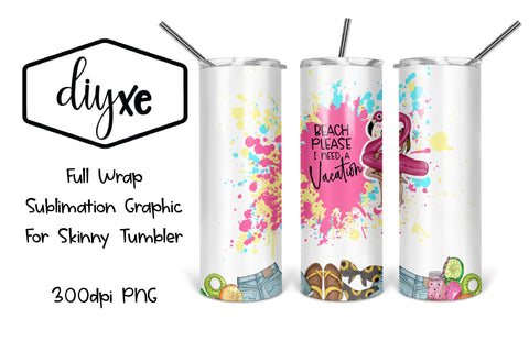 Beach Please | 20oz Tumbler | Summer Sublimation Sublimation DIYxe Designs 
