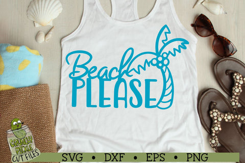 Beach Please Palm Tree SVG Cut File SVG Crunchy Pickle 