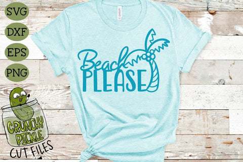 Beach Please Palm Tree SVG Cut File SVG Crunchy Pickle 