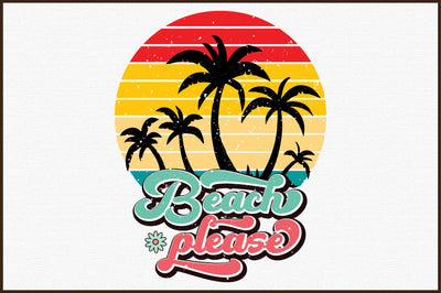 Beach Please Retro PNG Sublimation designartist 