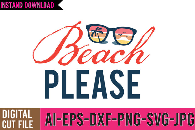 Beach Please SVG Cut FIle SVG BlackCatsMedia 