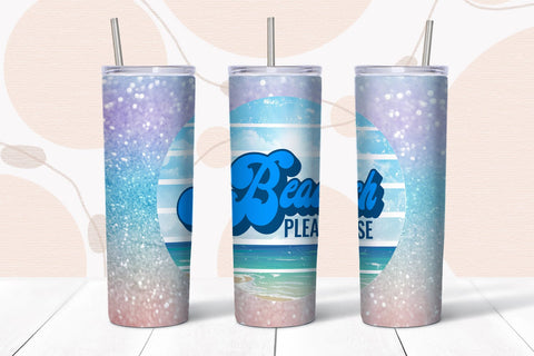 Beach Please Tumbler Sublimation I 20 Oz Summer Tumbler Wrap Sublimation Happy Printables Club 