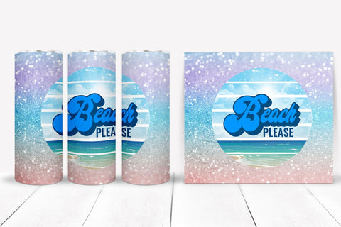 Beach Please Tumbler Sublimation I 20 Oz Summer Tumbler Wrap Sublimation Happy Printables Club 