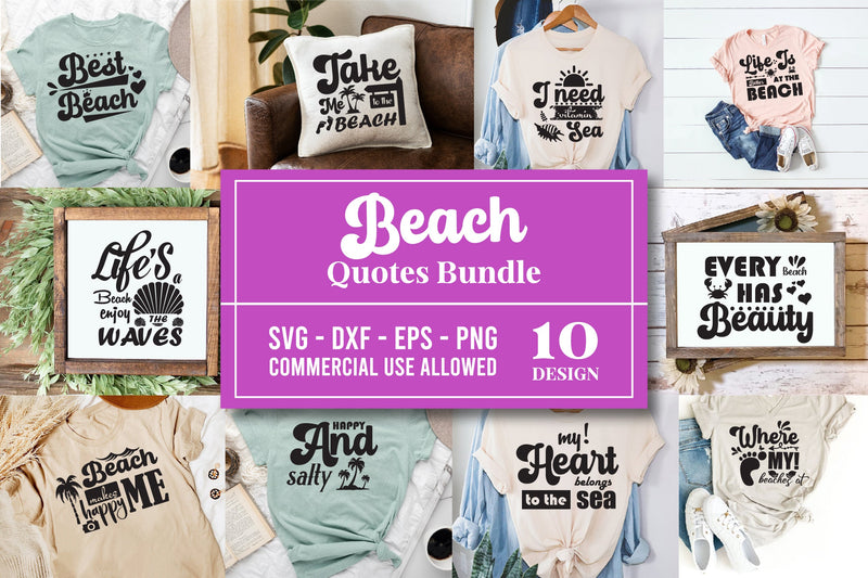 Beach quotes SVG Bundle 10 Design SVG balya ibnu bi malkan 