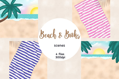 Beach Scene Creator | Vacation Landscape Clipart SVG GlamArtZhanna 