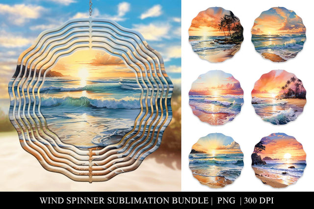 Beach Scene Wind Spinner Sublimation Bundle Sublimation BijouBay 