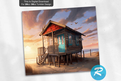 Beach Shack 20 Oz / 30 Oz Tumbler PNG Sublimation Regulrcrative 