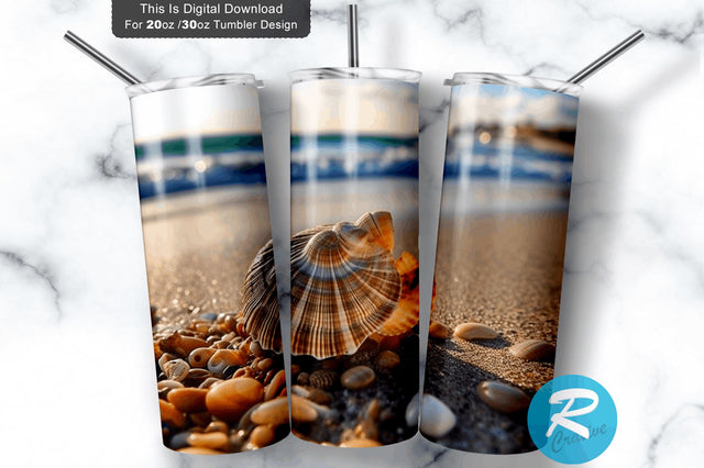 Beach Shell 20 Oz / 30 Oz Tumbler PNG Sublimation Regulrcrative 