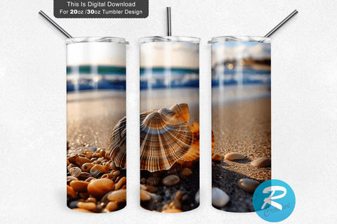 Beach Shell 20 Oz / 30 Oz Tumbler PNG Sublimation Regulrcrative 