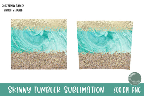 Beach Skinny Tumbler PNG-Summer 20 oz Tumbler Wrap Sublimation Linden Valley Designs 